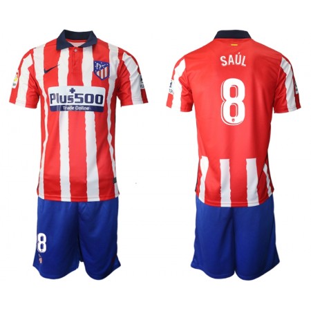 Billiga Fotbollströjor Atlético Madrid Saul Niguez 8 Barn Hemma tröja 2020/21 Kortärmad